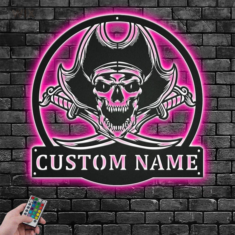 Skull LED Metal Sign