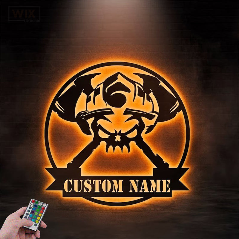 Skull LED Metal Sign