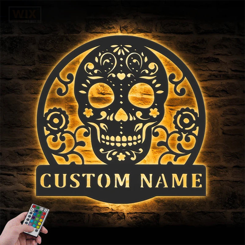 Skull LED Metal Sign - Wix Decor