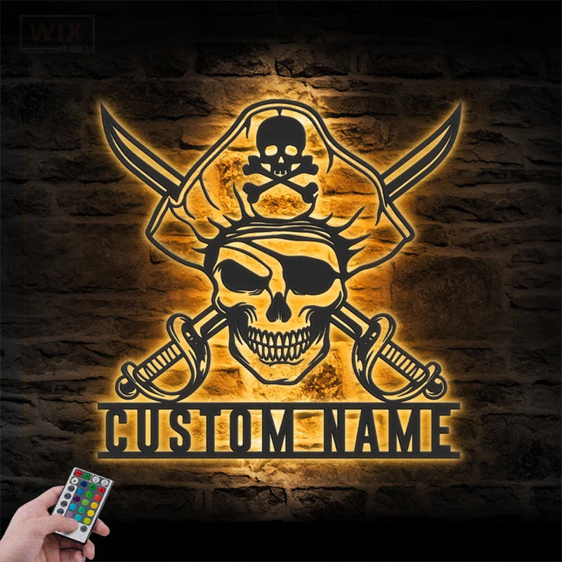 Skull LED Metal Sign