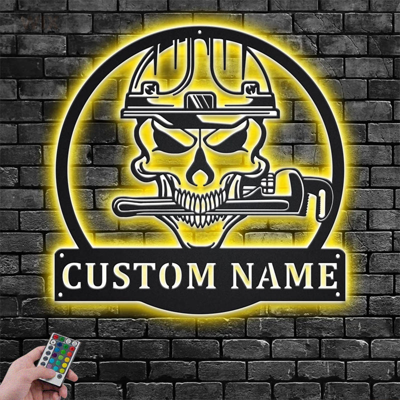 Skull LED Metal Sign