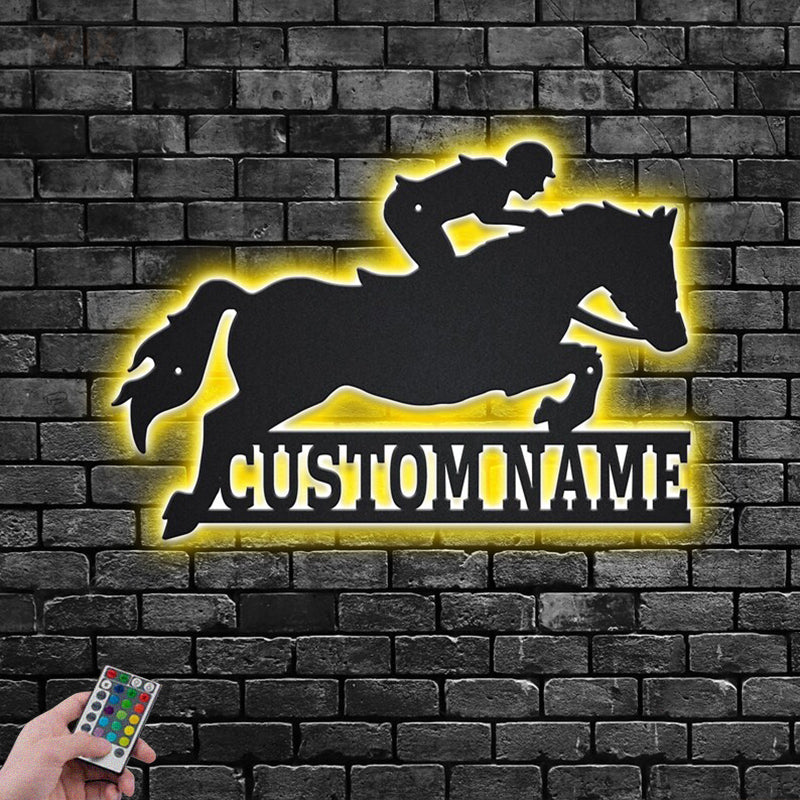 Horse LED Metal Sign