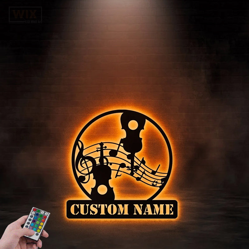 Guitar LED Metal Sign