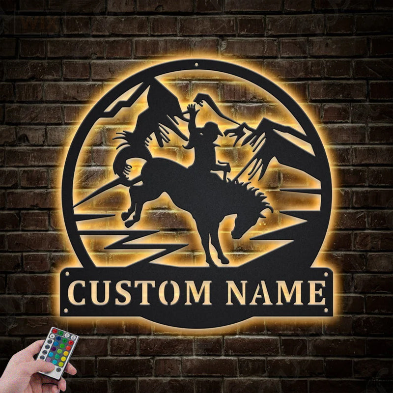 Horse LED Metal Sign