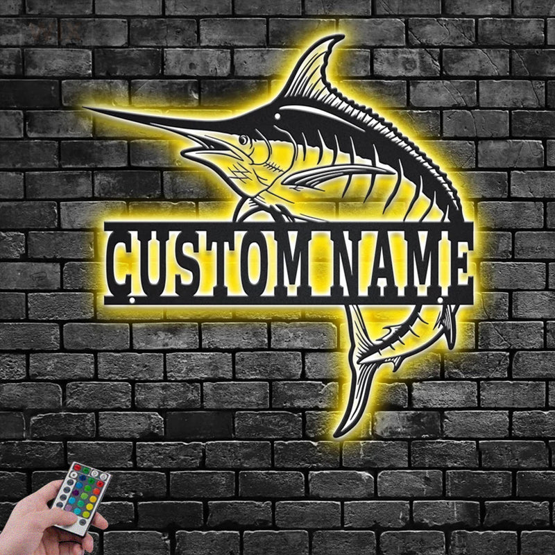 Fishing LED Metal Sign - Wix Decor