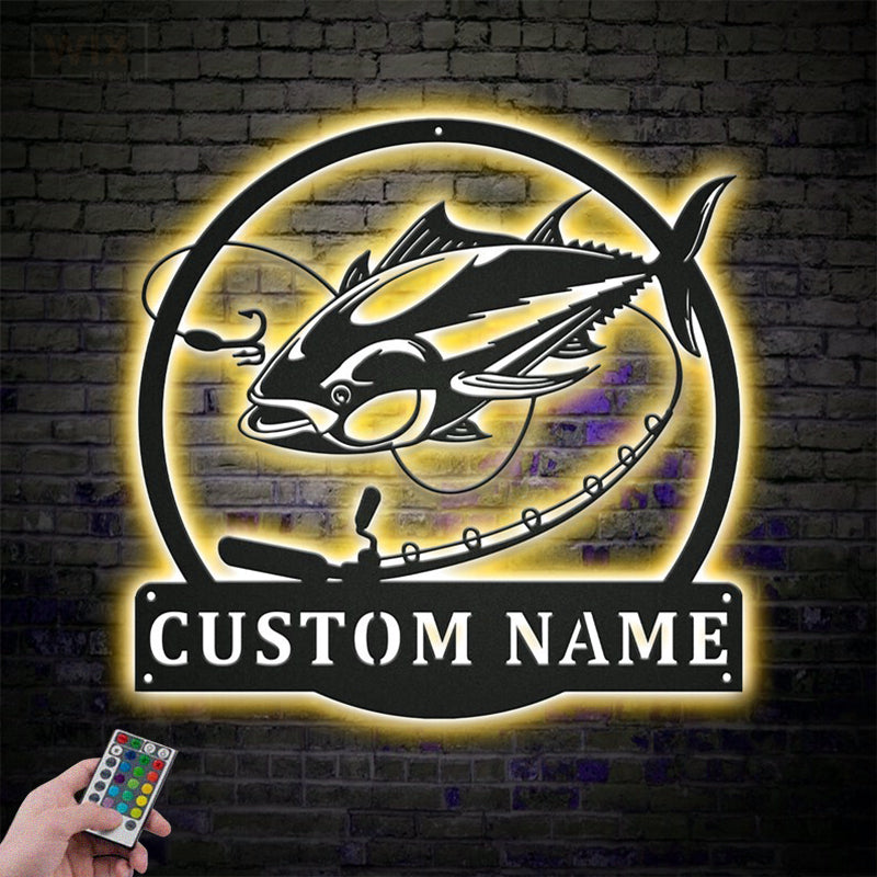 Fishing LED Metal Sign - Wix Decor