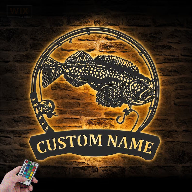 Fishing LED Metal Sign - Wix Decor