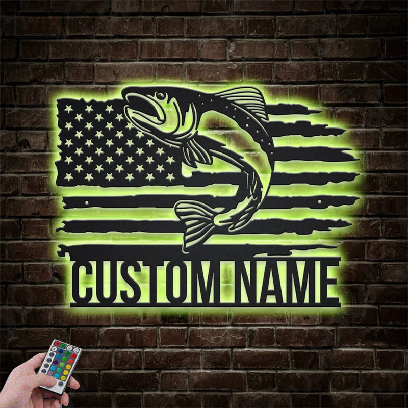 Fishing LED Metal Sign - Wix Decor