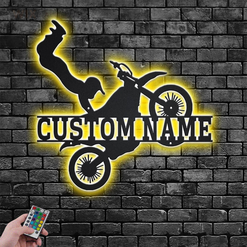 Mountain Bike LED Metal Sign - Wix Decor