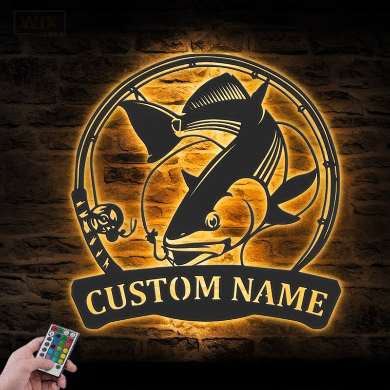 Fishing LED Metal Sign - Wix Decor