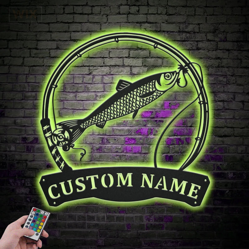 Fishing LED Metal Sign - Wix Decor