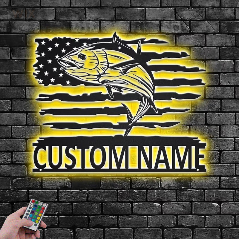 Fishing LED Metal Sign - Wix Decor