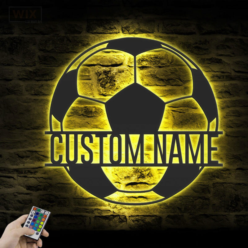 Soccer LED Metal Sign - Wix Decor