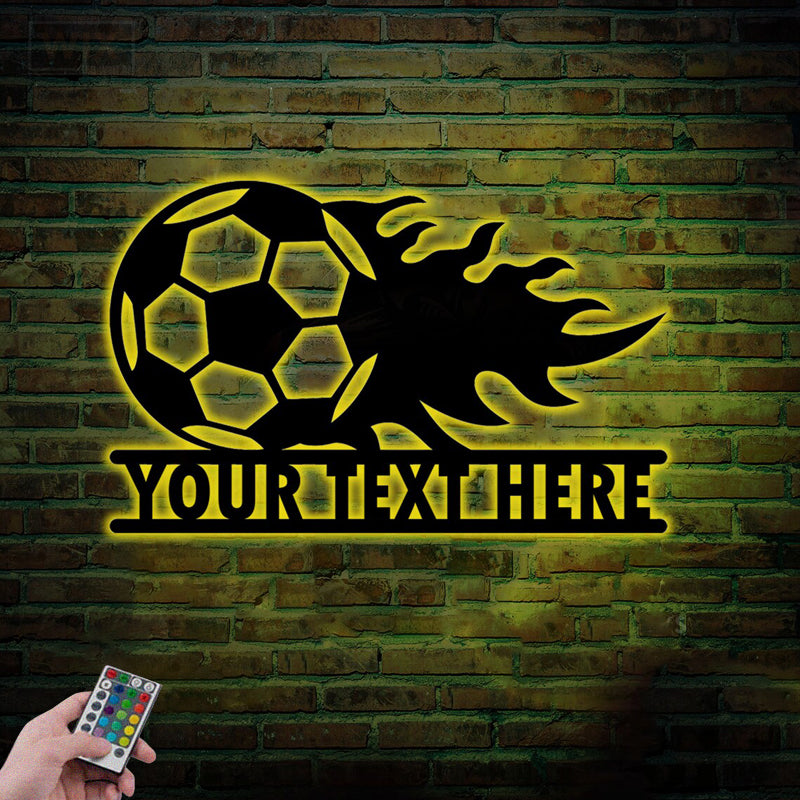 Soccer LED Metal Sign - Wix Decor