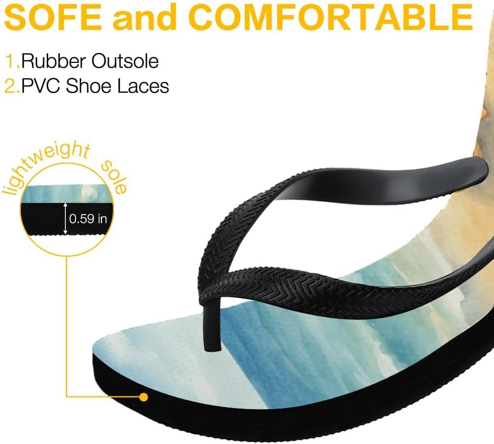 Tropical Pattern Beach Flip-Flops — view 59