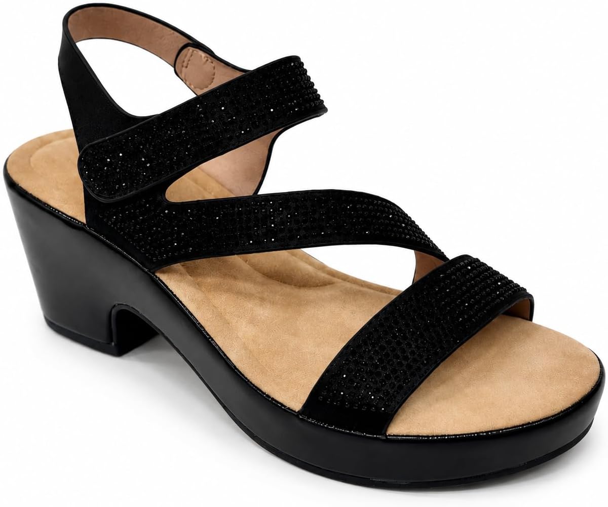 Rhinestone Ankle-Strap Platform Sandals — view 7