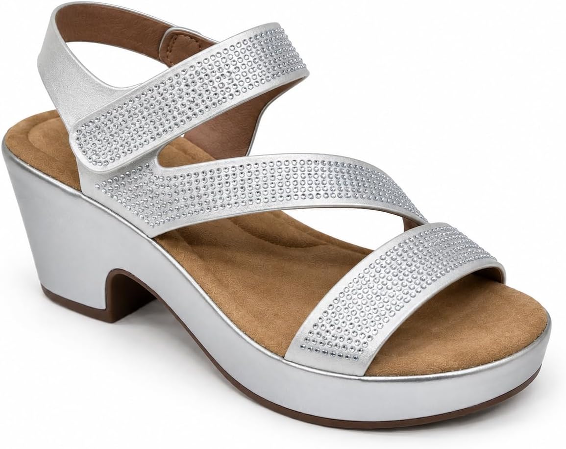 Rhinestone Ankle-Strap Platform Sandals — view 1