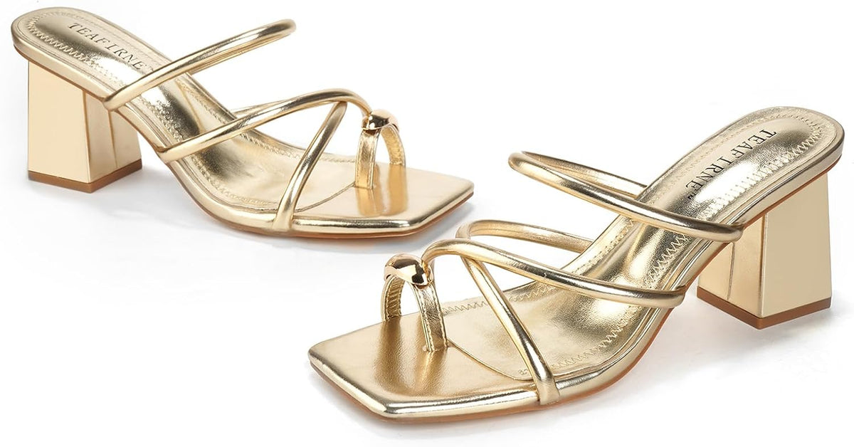 Square-Toe Thong Block-Heel Sandals — view 11