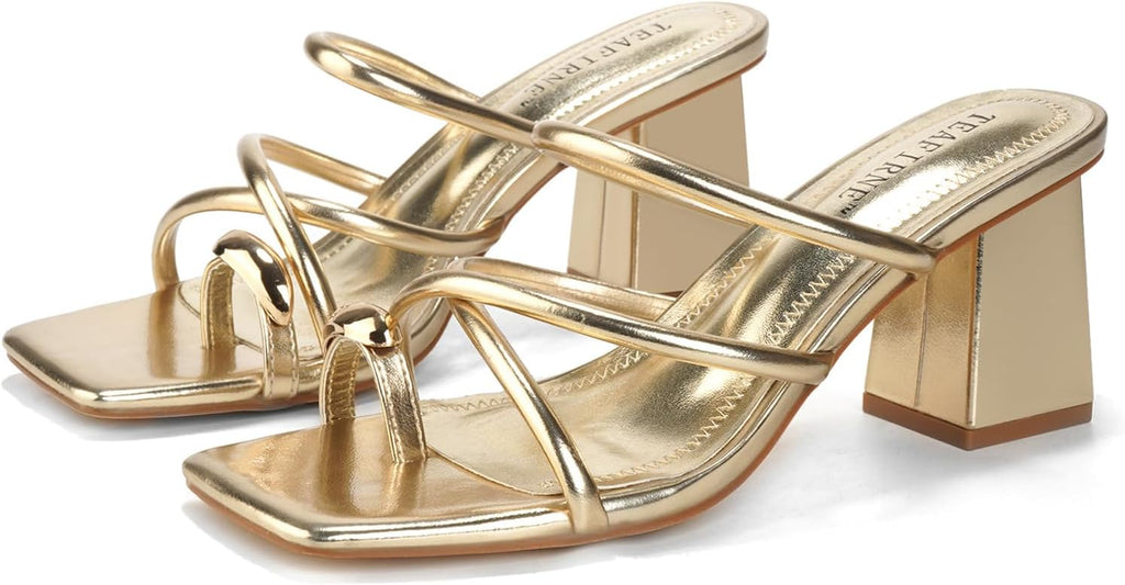 Square-Toe Thong Block-Heel Sandals — view 12