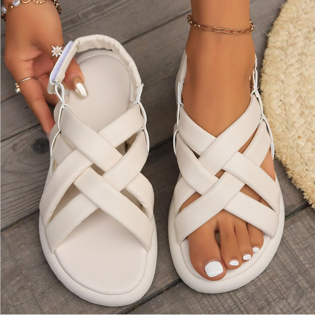 Padded Interwoven Flat Slide Sandals — view 11