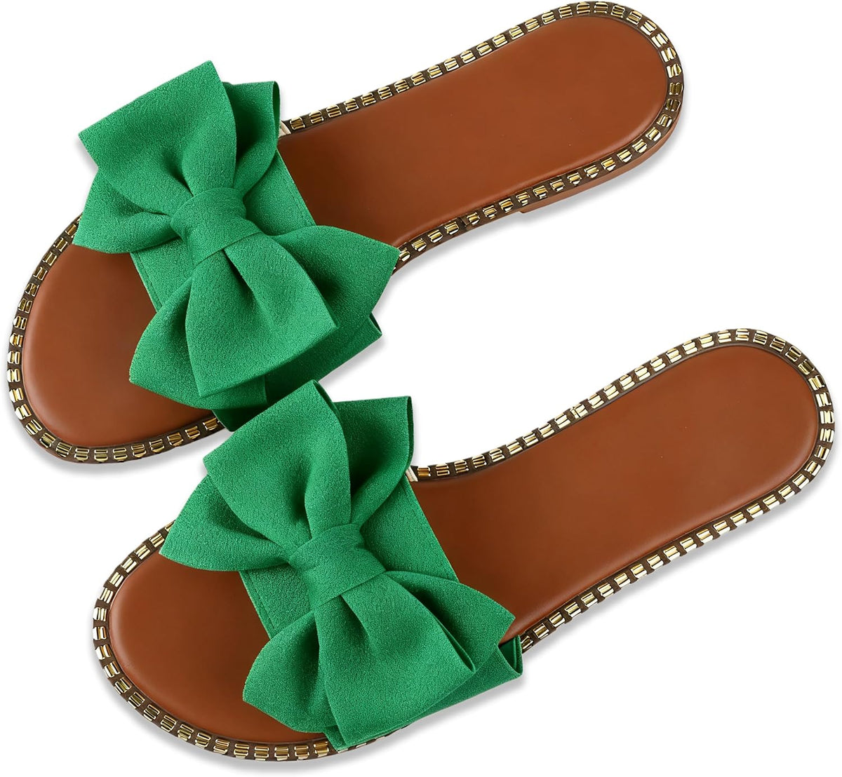 Bow-Accent Flat Slide Sandals — view 22