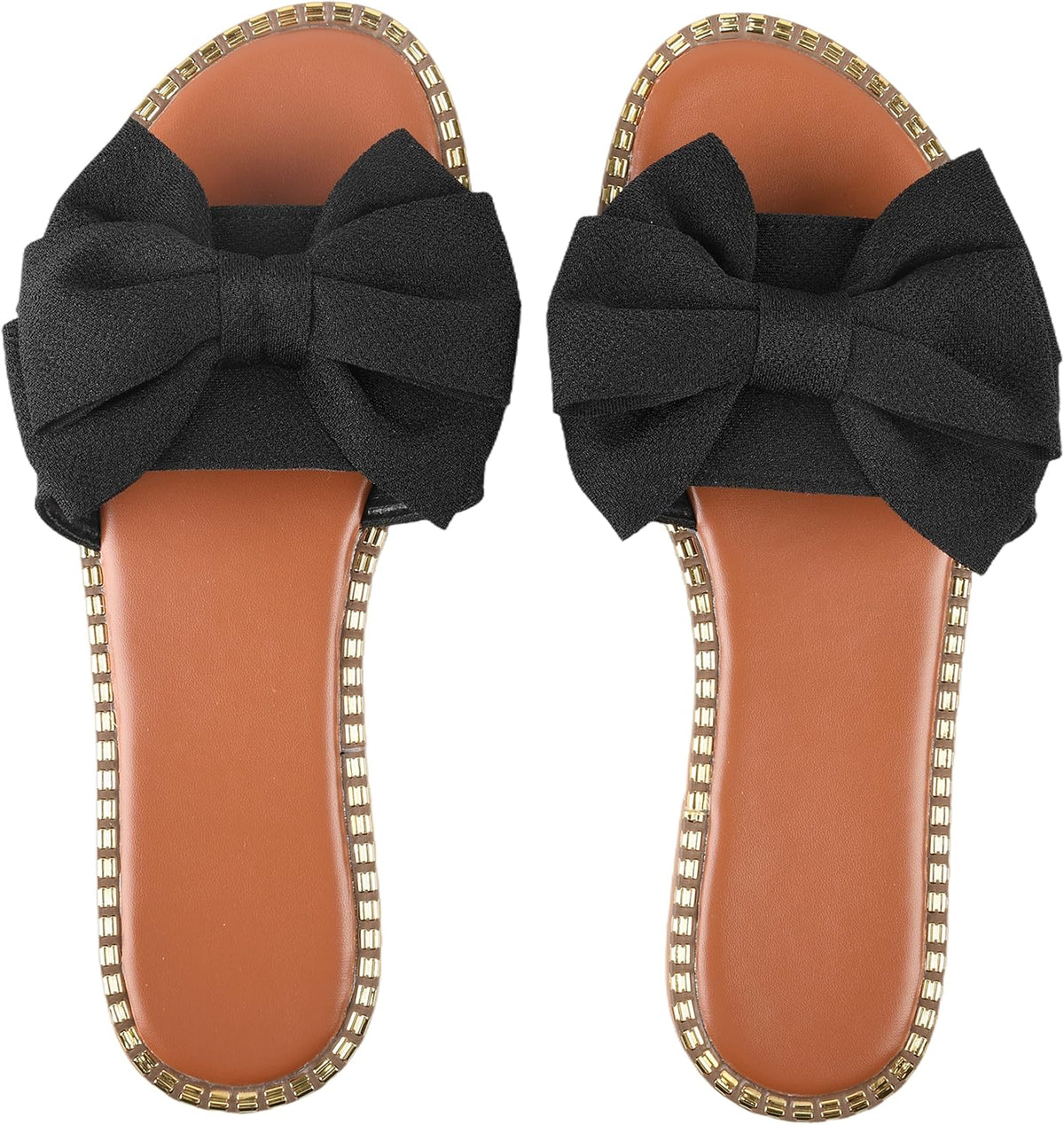 Bow-Accent Flat Slide Sandals — view 13