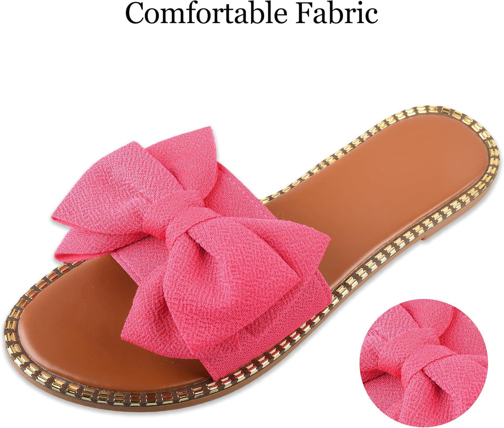 Bow-Accent Flat Slide Sandals — view 29