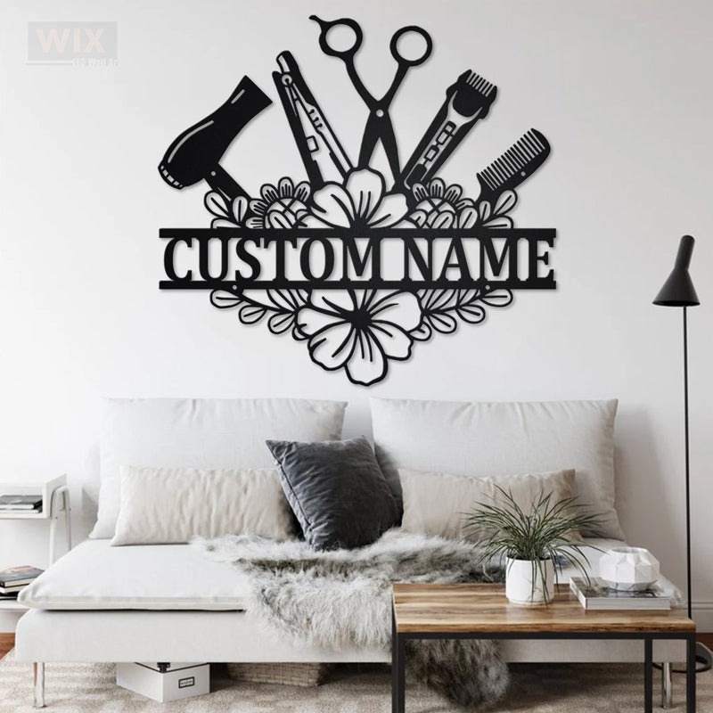 Barber & Salon Led Metal Sign - Wix Decor