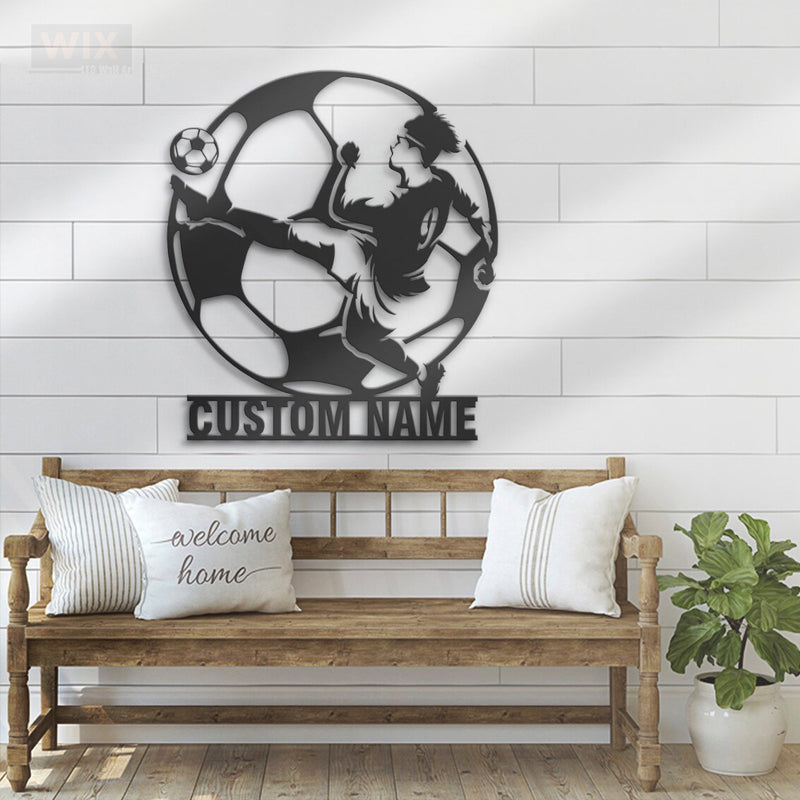 Soccer LED Metal Sign - Wix Decor