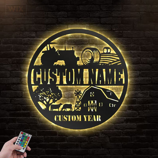 Farm LED Metal Sign - Wix Decor