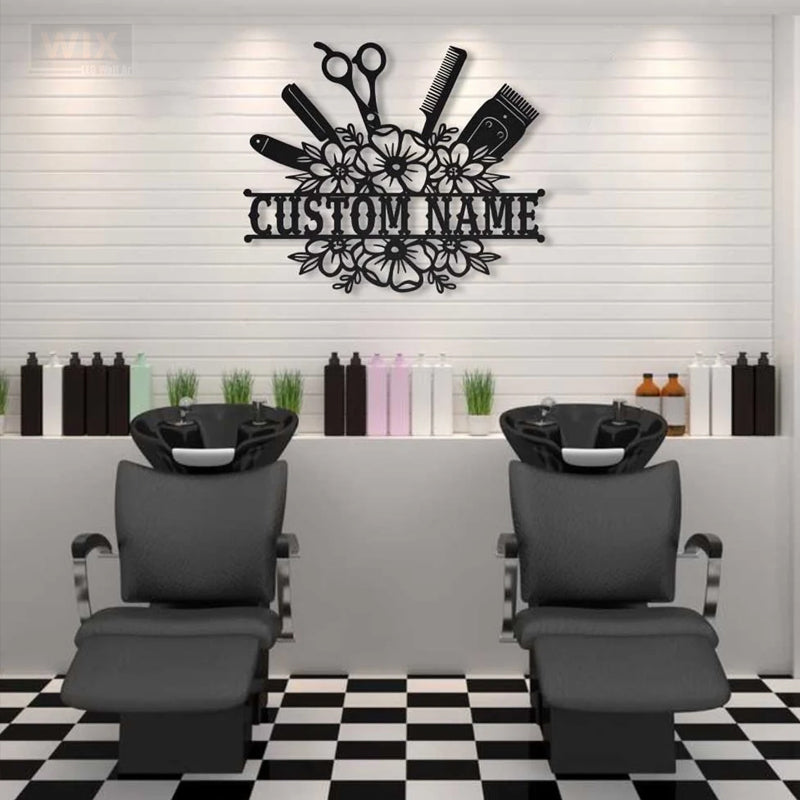 Barber & Salon Led Metal Sign - Wix Decor