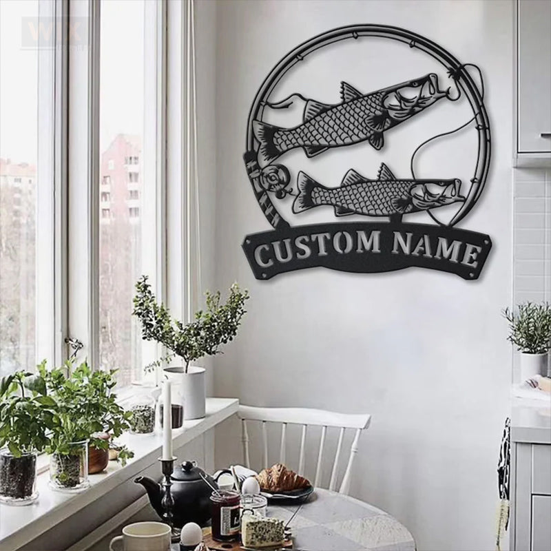 Fishing LED Metal Sign 