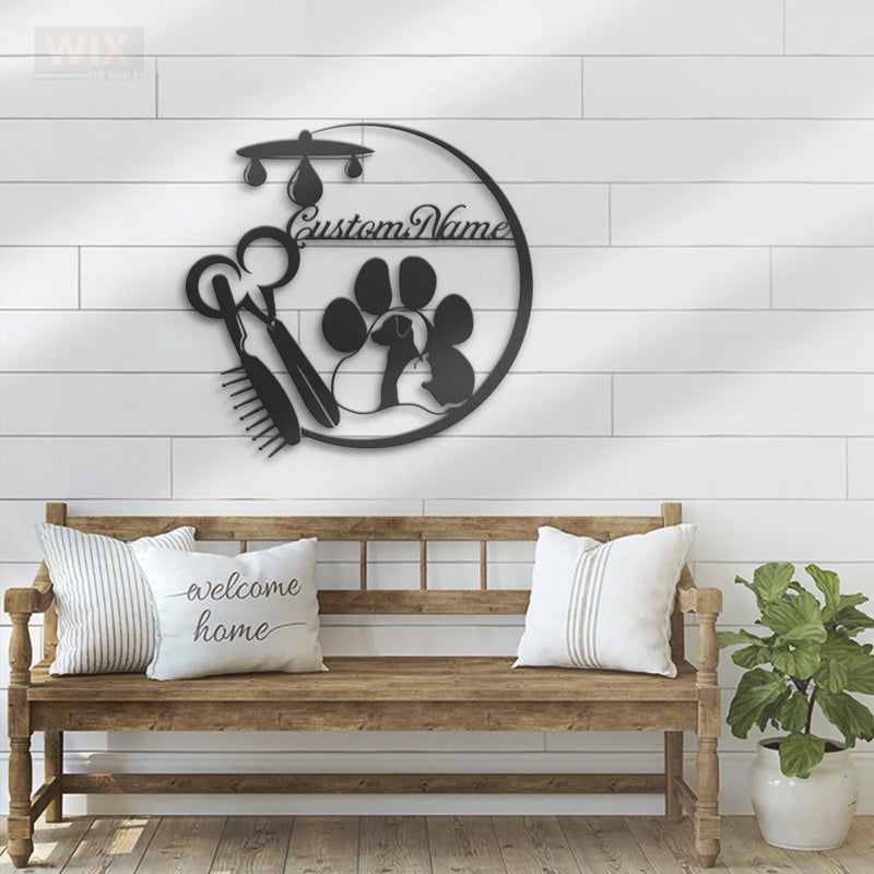 Barber & Salon Led Metal Sign - Wix Decor