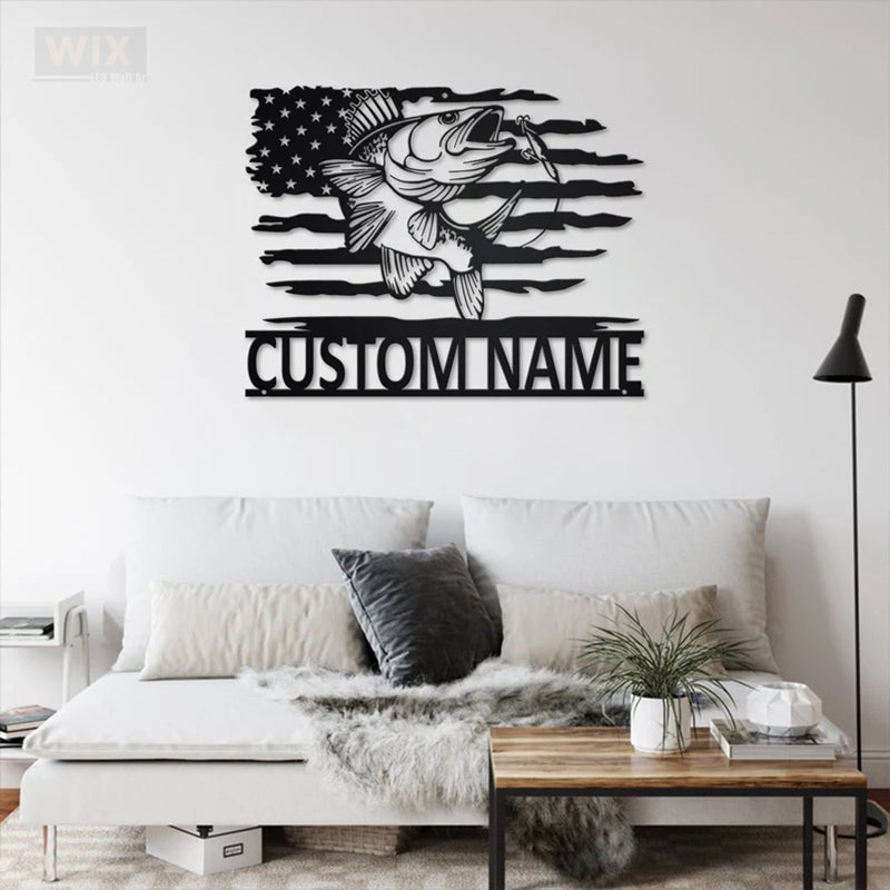 Fishing LED Metal Sign - Wix Decor