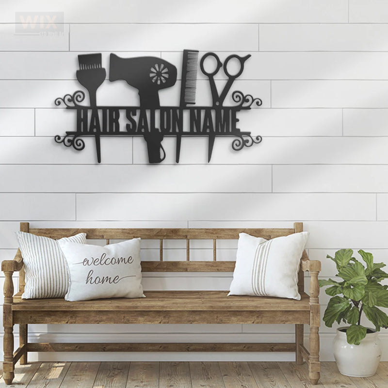 Barber & Salon Led Metal Sign - Wix Decor