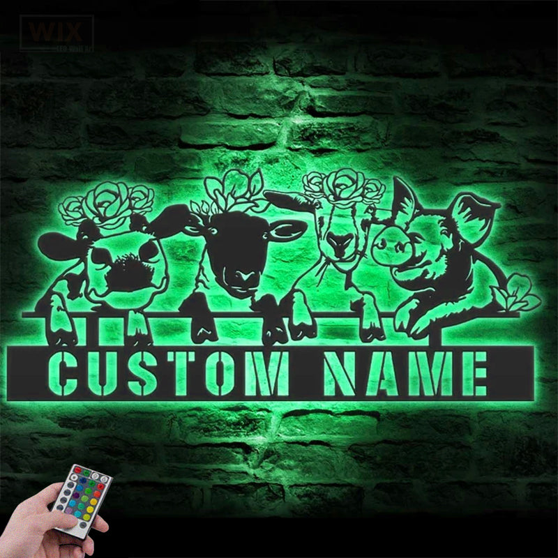 Farm LED Metal Sign - Wix Decor