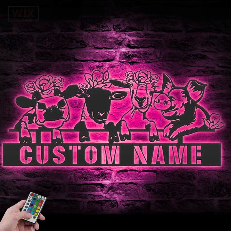 Farm LED Metal Sign - Wix Decor