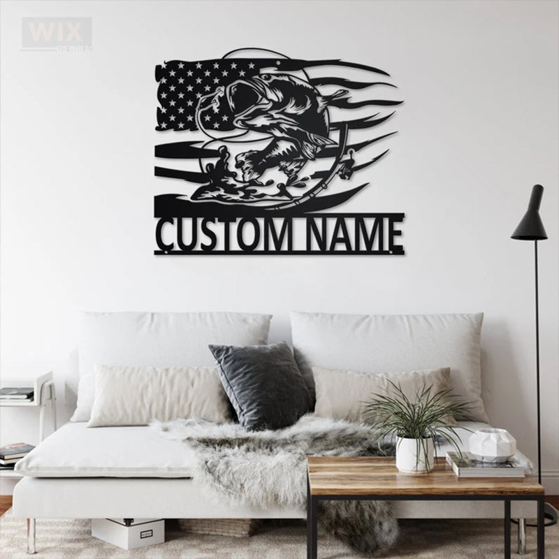 Fishing LED Metal Sign - Wix Decor