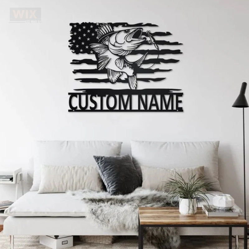 Fishing LED Metal Sign - Wix Decor