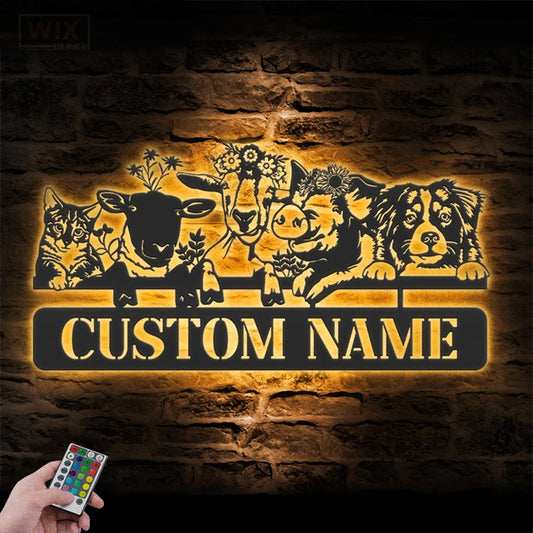 Farm LED Metal Sign - Wix Decor