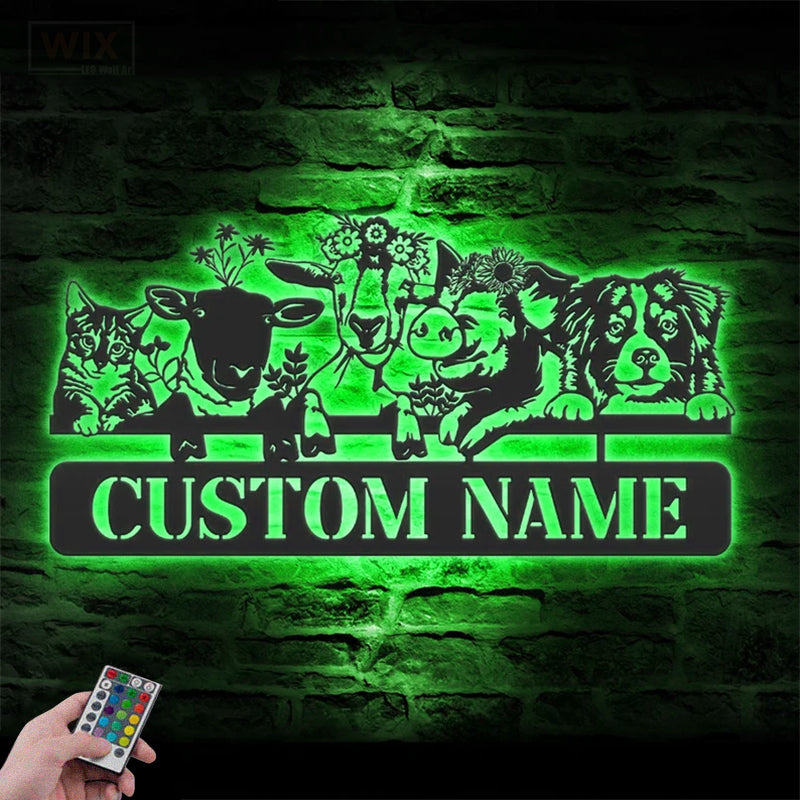 Farm LED Metal Sign - Wix Decor