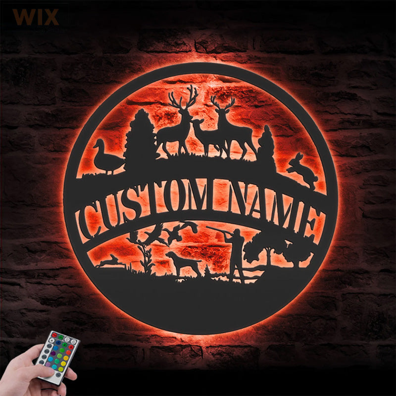 Hunting LED Metal Sign - Wix Decor