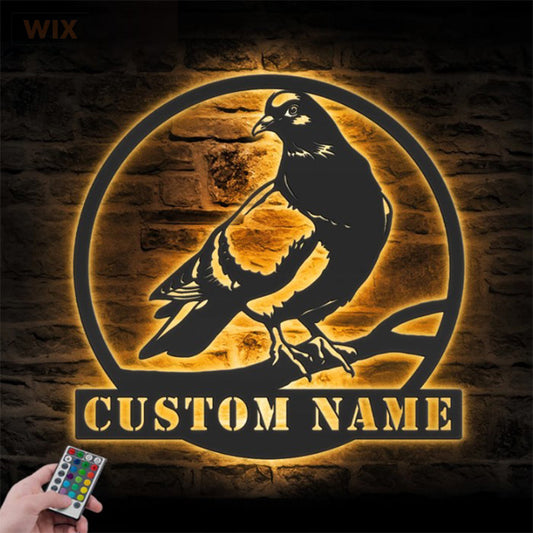 Birds LED Metal Sign - Wix Decor
