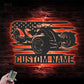 Personalized US Three Wheel Motorcycle, Metal Wall Signs With RGB Led Light - WixDecor