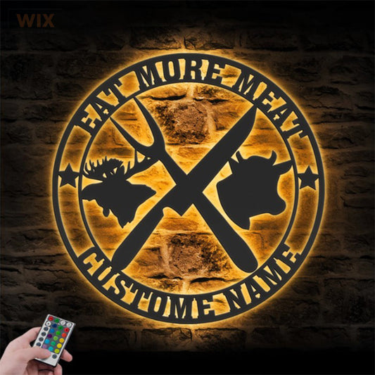 BBQ & Patio LED Metal Sign - Wix Decor