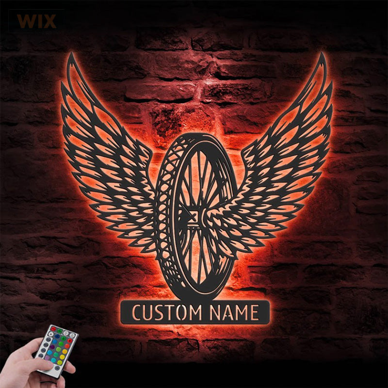 Motorcycle LED Metal Sign - Wix Decor