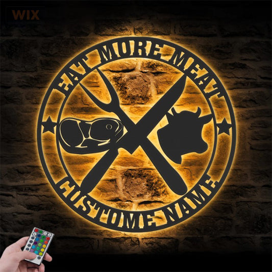 BBQ & Patio LED Metal Sign - Wix Decor