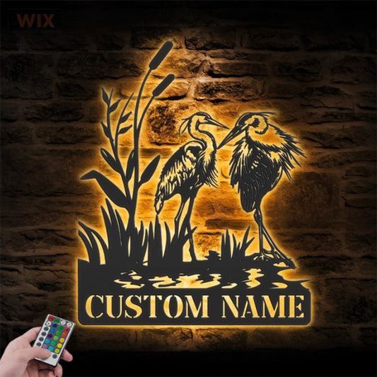 Birds LED Metal Sign - Wix Decor