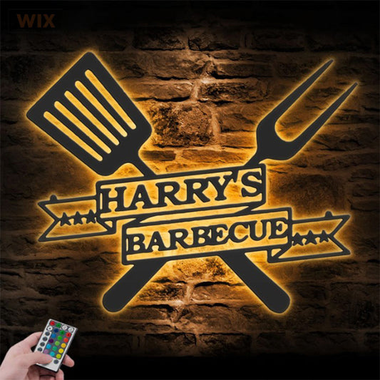 BBQ & Patio LED Metal Sign - Wix Decor