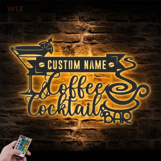 Coffee Shop LED Metal Sign - Wix Decor